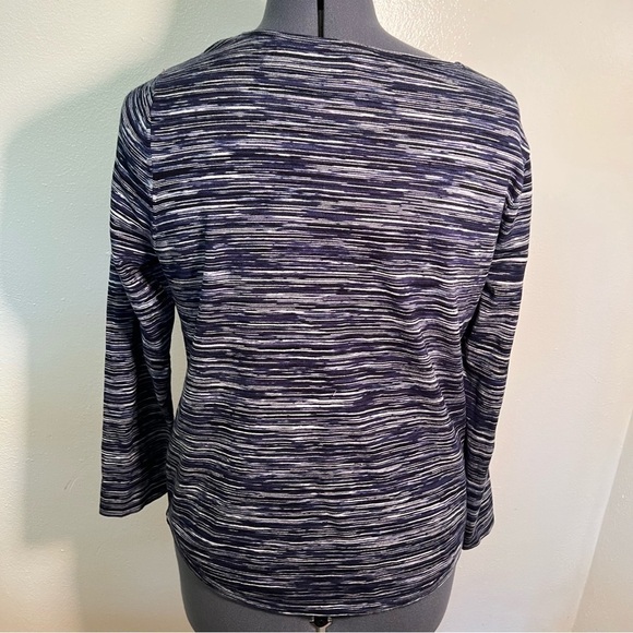 Chico’s Space Dye V-Neck Pullover Sweater Blue - Picture 10 of 14